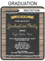 Graduation Party Invitations template – gold