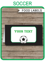 Soccer Party Food Labels | Food Buffet Tags | Place Cards | Birthday Party | Editable DIY Template | $3.00 INSTANT DOWNLOAD via SIMONEmadeit.com