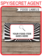 Spy Party Food Labels template