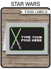 Printable Star Wars Party Food Labels Template | Food Buffet Tags | Place Cards | Birthday Party | DIY Editable Text | $3.00 INSTANT DOWNLOAD via SIMONEmadeit.com