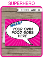 Printable Supergirl Party Food Labels Template | Food Buffet Tags | Place Cards | Birthday Party Decoraitons | Editable DIY Template | $3.00 INSTANT DOWNLOAD via SIMONEmadeit.com