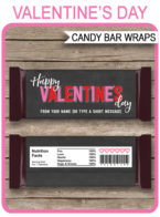 Valentine's Day Candy Bar Wrappers | Hershey 1.55oz Milk Chocolate Labels | Personalized Candy Bars | Editable Template | INSTANT DOWNLOAD $3.00 via simonemadeit.com