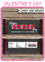 Valentine's Day Candy Bar Wrappers | Hershey 1.55oz Milk Chocolate Labels | Personalized Candy Bars | Editable Template | INSTANT DOWNLOAD $3.00 via simonemadeit.com