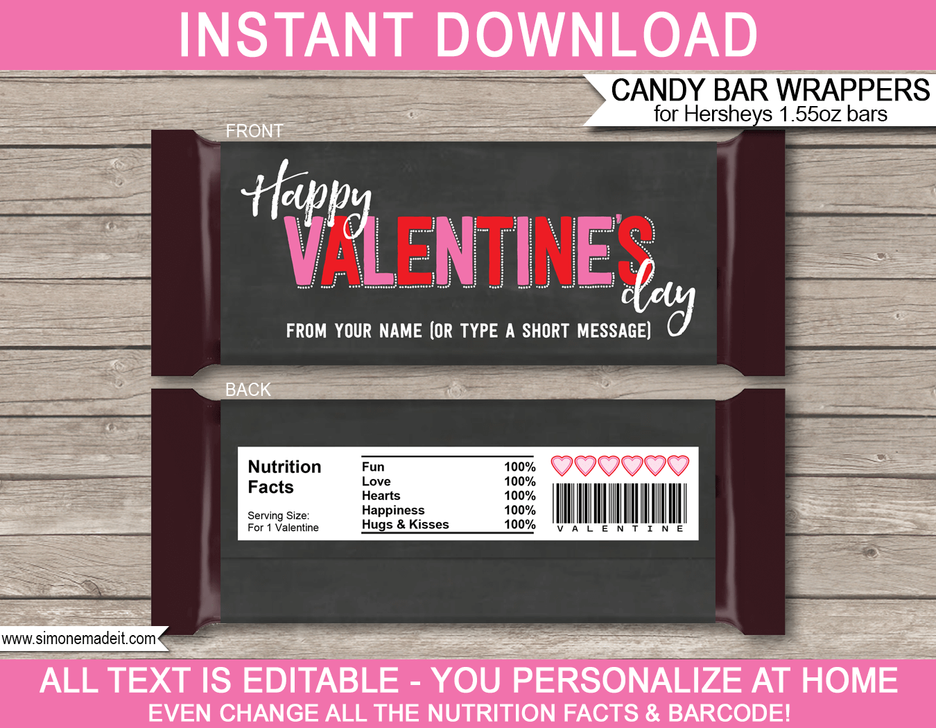 Free Printable Candy Bar Wrappers For Valentine S Day Printable Form Templates And Letter