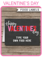 Valentine’s Day Food Labels template