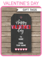 Valentines Day Printable Gift Tags Template | DIY Editable Text | Happy Valentine's Day | INSTANT DOWNLOAD $3.00 via simonemadeit.com