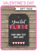 Valentine's Day Gift Tags Template | editable & printable | Happy Valentine's Day | INSTANT DOWNLOAD $3.00 via simonemadeit.com