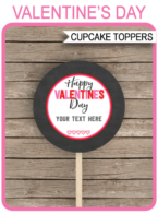 Free Valentine's Day Cupcake Toppers template | 2 inch | Gift Tags | DIY Editable & Printable Template | INSTANT DOWNLOAD via simonemadeit.com