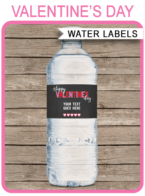 Valentine’s Day Water Bottle Labels template