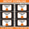 Basketball Party Food Labels | Food Buffet Cards | Place Cards |Printable Party Decorations | DIY Editable template | $3.00 Instant Download via simonemadeit.com