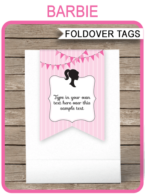 Barbie Favor Tag Toppers Template | Barbie Theme Birthday Party | Thank You Tags | DIY Editable & Printable Template | Instant Download via simonemadeit.com