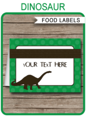 Printable Dinosaur Theme Food Labels | Food Buffet Tags | Tent Cards | Place Cards | Dinosaur Birthday Party Decorations | DIY Editable Template | Instant Download via simonemadeit.com