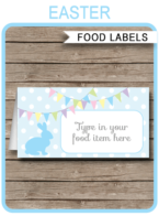 Printable Easter Food Labels | Food Buffet Tags | Tent Cards | Place Cards | Easter Theme Party Decorations | DIY Editable Template | Instant Download via simonemadeit.com