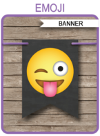 Emoji Party Pennant Banner Template - Emoji Theme Bunting - Happy Birthday Banner - Birthday Party - Editable and Printable DIY Template - INSTANT DOWNLOAD via simonemadeit.com