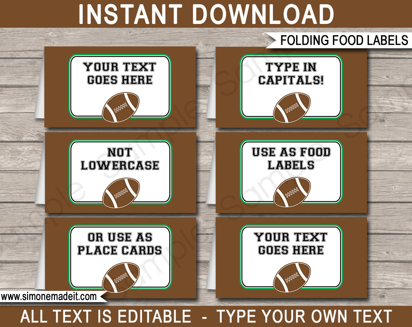 Art Party Food Labels Template, Place Cards