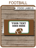 Printable Football Party Food Labels | Food Buffet Tags | Tent Cards | Place Cards | Football Theme Birthday Party Decorations | DIY Editable Template | Instant Download via simonemadeit.com