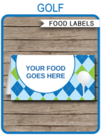 Printable Golf Party Food Labels | Food Buffet Tags | Tent Cards | Place Cards | Golf Theme Birthday Party Decorations | DIY Editable Template | Instant Download via simonemadeit.com