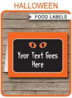 Halloween Food Labels template