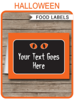 Halloween Food Labels template