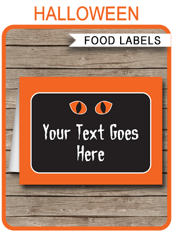 Printable Halloween Food Labels | Place Cards | Halloween Theme Party