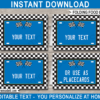 Blue Race Car Food Labels