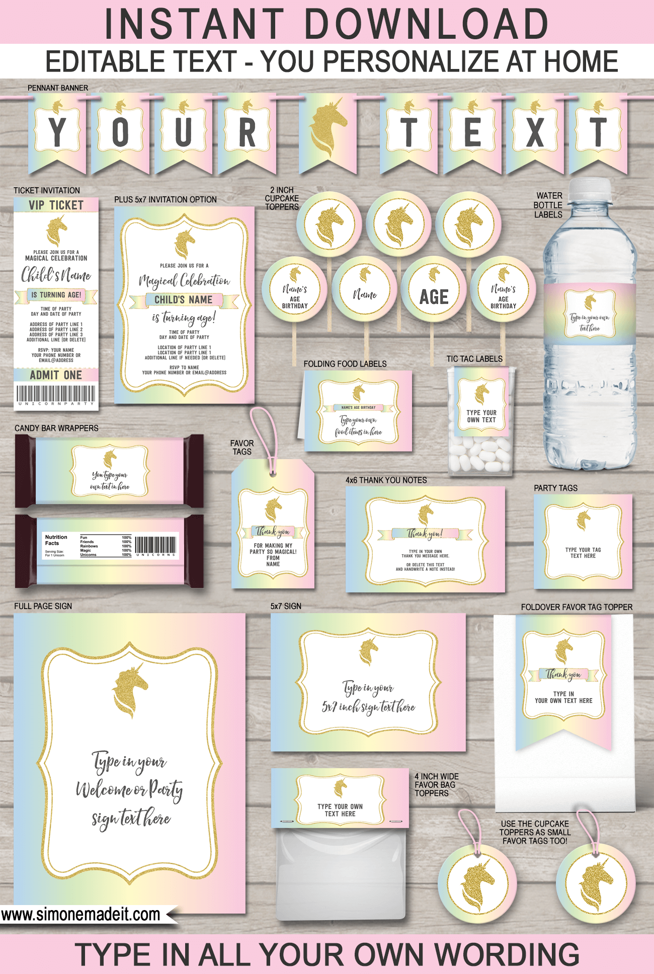 free-printable-unicorn-invitations-template-paper-trail-free