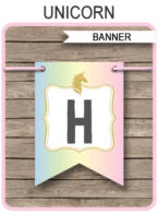 Unicorn Pennant Banner template