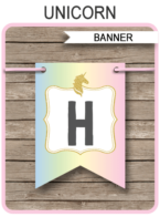 Unicorn Pennant Banner template