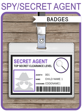 Girls Secret Agent Badge Template Spy Badge Printable Template