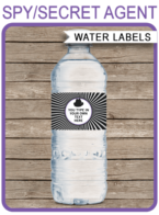 Girls Spy Water Bottle Labels | Secret Agent Birthday Party | DIY Editable & Printable Template | $3.00 INSTANT DOWNLOAD via SIMONEmadeit.com