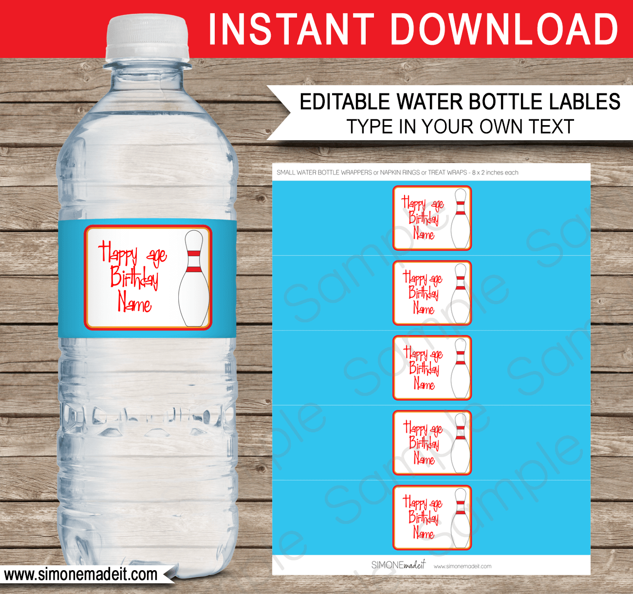 Ninja Party Water Bottle Labels Template Printable Ninja Theme Birthday  Party Decorations Wrappers EDITABLE TEXT DOWNLOAD 