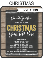 Editable Christmas Party Invitations | Printable Christmas Party Invites | Cocktail Party, Open House, Celebration, Cookie Exchange / Swap etc | INSTANT DOWNLOAD via simonemadeit.com