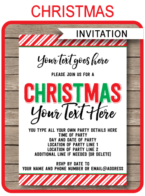 Christmas Party Invitations Template – red & green