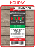 Holiday Party Ticket Invitations template – chalkboard