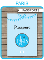 Blue Paris Passport Invitations Template | Paris Theme Birthday Party | Editable & Printable DIY Template | INSTANT DOWNLOAD $7.50 via simonemadeit.com