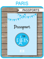 Blue Paris Passport Invitations Template | Paris Theme Birthday Party | Editable & Printable DIY Template | INSTANT DOWNLOAD $7.50 via simonemadeit.com