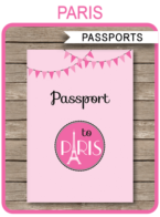 Paris Party Passport Invitations Template | Paris Theme Birthday Party | Editable & Printable DIY Template | INSTANT DOWNLOAD $7.50 via simonemadeit.com