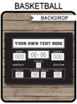 Printable Basketball Party Scoreboard Backdrop in black | Editable PDF File | Birthday Party Theme | Printable DIY Template | 36x48 inches | 24x36 inches | A1 | A0 | $4.50 via SIMONEmadeit.com