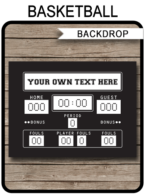 Printable Basketball Party Scoreboard Backdrop in black | Editable PDF File | Birthday Party Theme | Printable DIY Template | 36x48 inches | 24x36 inches | A1 | A0 | $4.50 via SIMONEmadeit.com