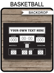 Printable Basketball Party Scoreboard Backdrop in black | Editable PDF File | Birthday Party Theme | Printable DIY Template | 36x48 inches | 24x36 inches | A1 | A0 | $4.50 via SIMONEmadeit.com