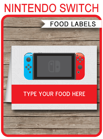 Nintendo Switch Party Food Labels | Place Cards | Video ... - 340 x 460 png 53kB