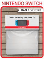 Nintendo Switch Party Favor Bag Toppers | Video Game Birthday Party | Editable DIY Template | $3.00 INSTANT DOWNLOAD via SIMONEmadeit.com