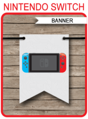 Printable Nintendo Switch Party Pennant Banner Template - Video Game Theme Birthday Party Decorations - Happy Birthday Banner - Instant Download via simonemadeit.com