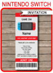 Nintendo Switch Party Ticket Invitation Template | Video Game Birthday Party | Gamer Theme | Editable & Printable DIY Template | INSTANT DOWNLOAD $7.50 via simonemadeit.com