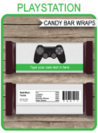 Printable Playstation Party Candy Bar Wrappers | Birthday Party Favors | Playstation | Personalized Candy Bars | Editable Template | INSTANT DOWNLOAD $3.00 via simonemadeit.com