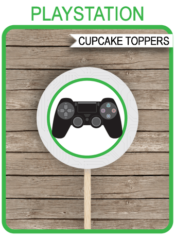 Printable Playstation Party Cupcake Toppers | Playstation Theme | 2 inch | Gift Tags | DIY Editable & Printable Template | INSTANT DOWNLOAD via simonemadeit.com