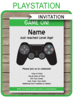 Playstation Party Invitations template – green