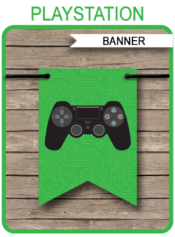 Printable Playstation Party Pennant Banner Template | Video Game Theme Happy Birthday Banner | Playstation | Custom Banner | DIY Editable & Printable Template | Instant Download via simonemadeit.com