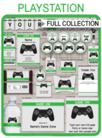 Playstation Party Printables, Invitations & Decorations – green