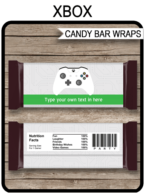 Printable Xbox Party Candy Bar Wrappers | Birthday Party Favors | Personalized Hershey Candy Bars | Editable Template | INSTANT DOWNLOAD $3.00 via simonemadeit.com